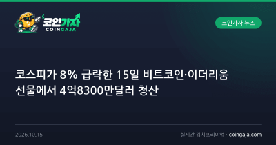 코스피가 8% 급락한 15일 비트코인·이더리움 선물에서 4억8300만달러 청산